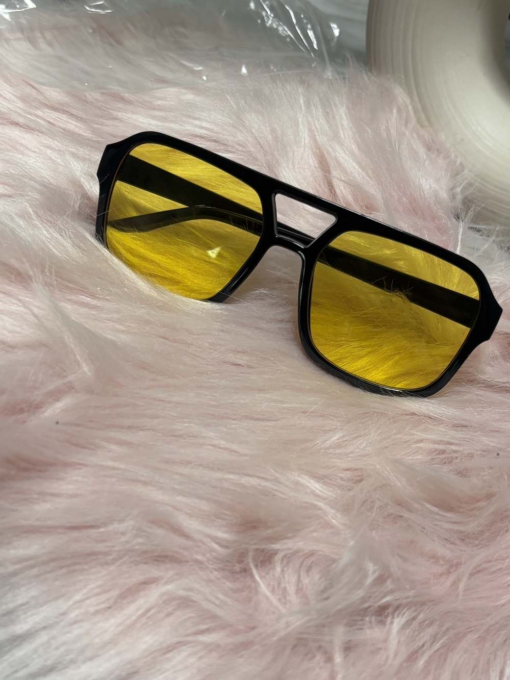 Yellow Lens Women Sunglasses - Black Frame